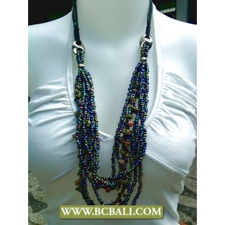 Paua Beading Multi Strand Necklace Fashion Rope